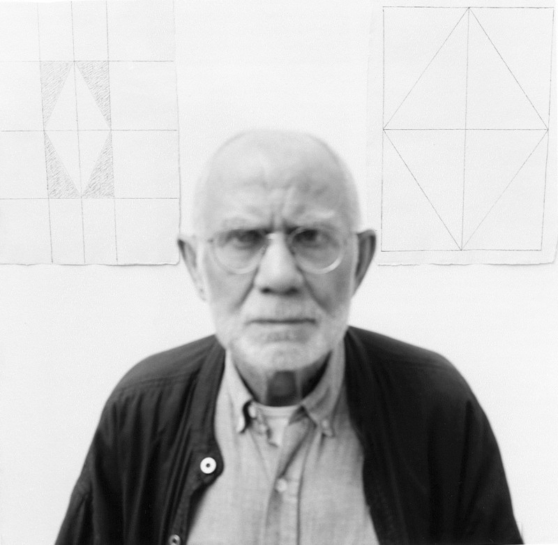 portrait of artist Dan Van Severen is his studio, Ghent.