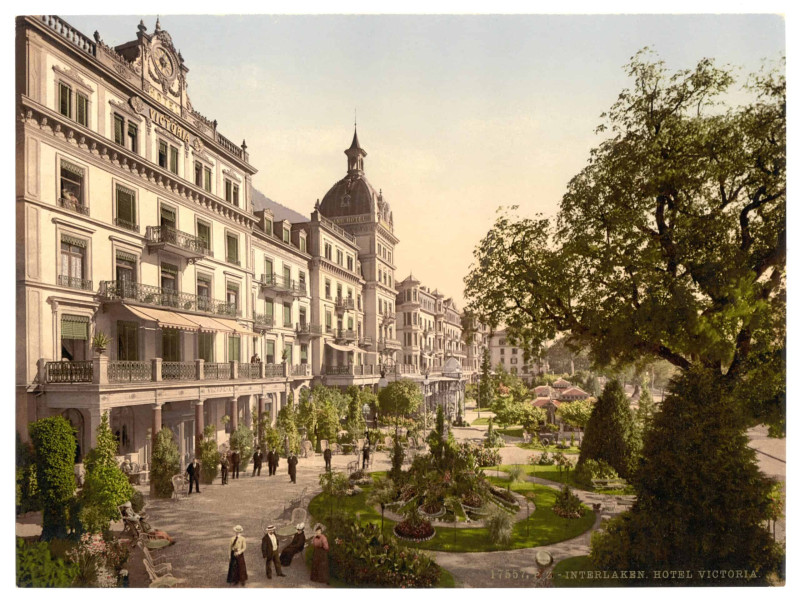 autochrome van Zwitsers hotel