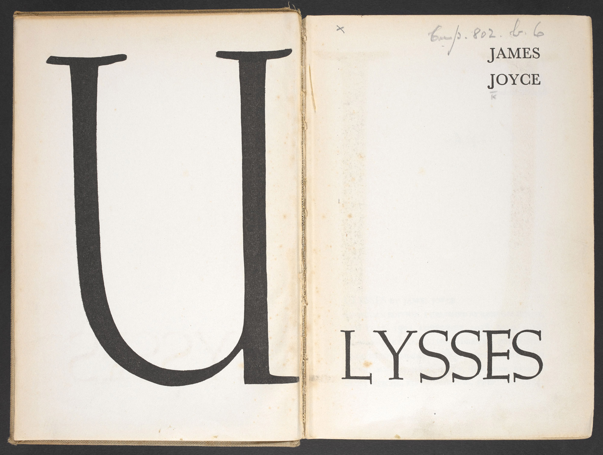 openingspagina's Ulysses uit 1934