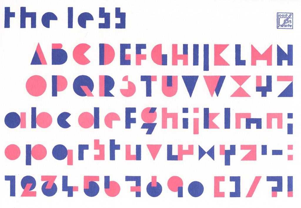 typografisch ontwerp van alfabet in twee kleuren 