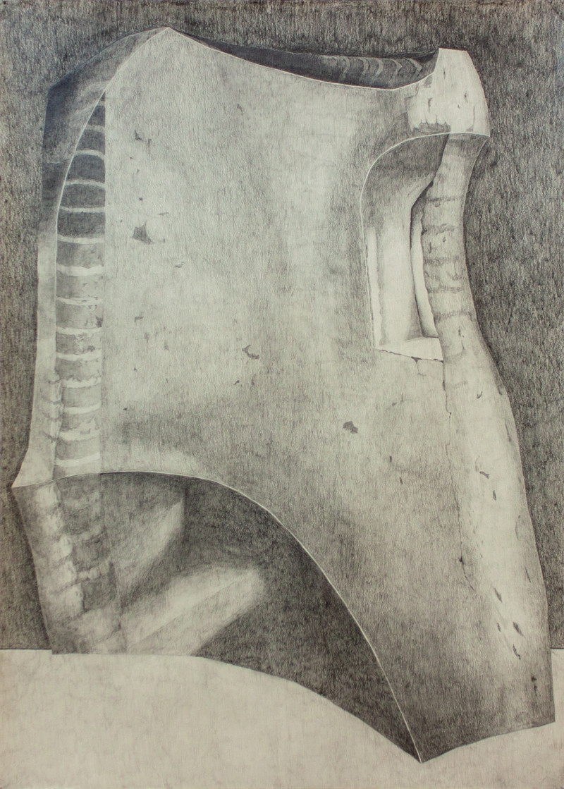 vervormde pentekening van architectuurobject