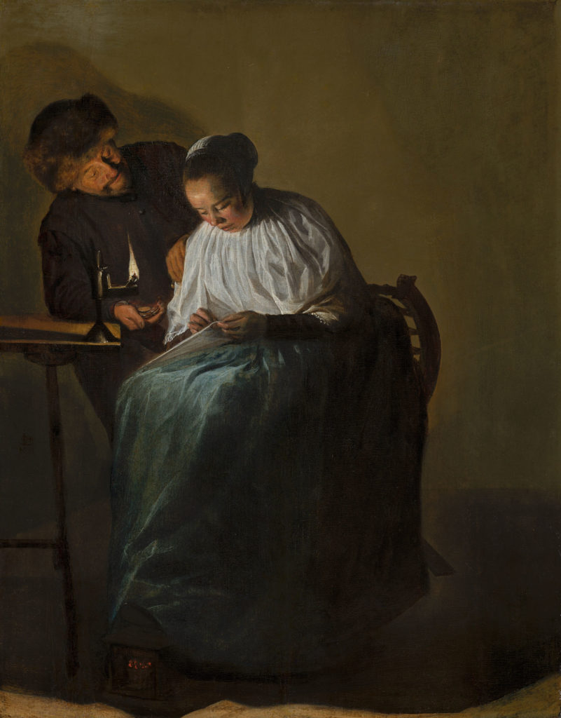 Judith-Leyster---Man-die-een-vrouw-geld-aanbiedt-Mauritshuis